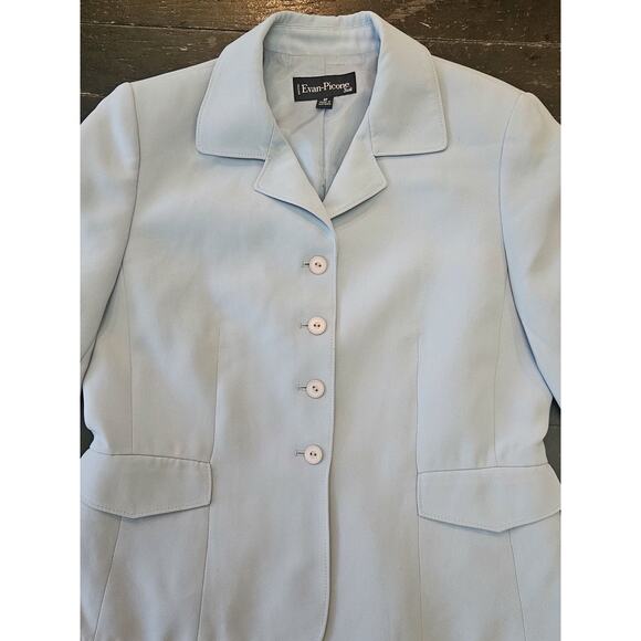 Evan-Picone Women’s Light Blue Blazer Jacket Petite 8P Career Suit - Picture 4 of 9
